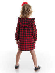 Red&Black Plaid Heart Girl Dress - 2