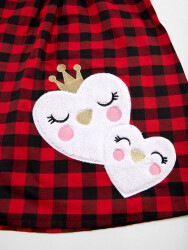 Red&Black Plaid Heart Girl Dress - 5