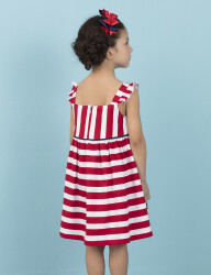 Red&White Striped Girl Dress - 2