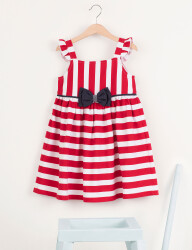 Red&White Striped Girl Dress - 3