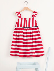 Red&White Striped Girl Dress - 4