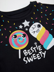Renkli Şeker Kız Çocuk T-shirt Tayt Takım - Thumbnail