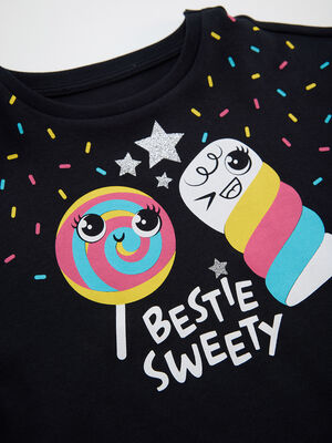 Renkli Şeker Kız Çocuk T-shirt Tayt Takım