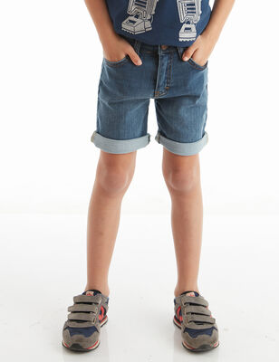 Robotic Boy Denim Shorts - 1