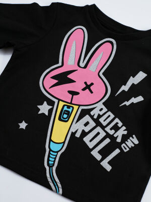 Rock And Bunny Kız Çocuk T-shirt Pantolon Takım - 5