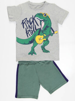 Rock Dino Boy Shorts Set - 3