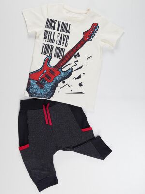 Rock Soul Erkek Çocuk T-shirt Kapri Şort Takım - 3