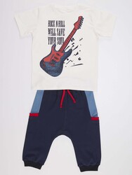Rock Soul Erkek Çocuk T-shirt Kapri Şort Takım - Thumbnail