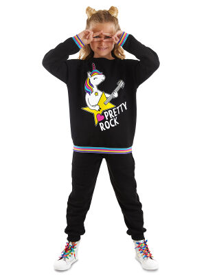 Rock Unicorn Girl Black Tracksuit - 1