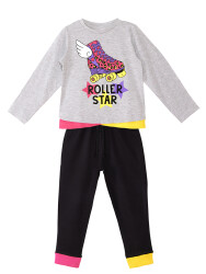 Roller Star Kız Çocuk Kışlık T-shirt Pantolon Takım - 3