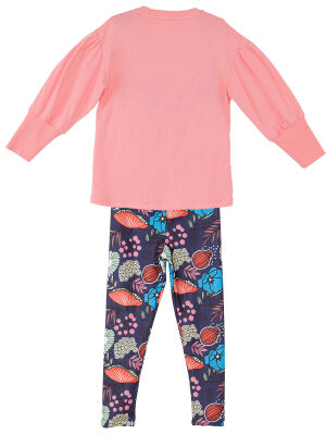 Romantic Cat Girl Pink T-shirt and Leggings Set - 4