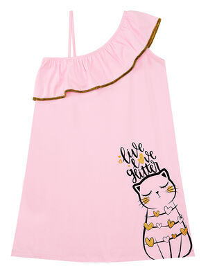 Romantik Kedi Kız Çocuk Elbise