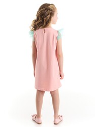Romantik Kuğu Kız Çocuk Pembe Elbise - Thumbnail