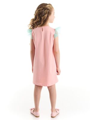 Romantik Kuğu Kız Çocuk Pembe Elbise