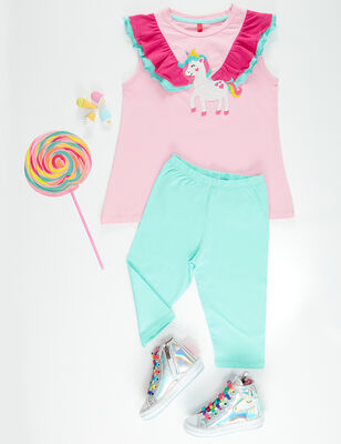 Ruffled Unicorn Girl Tunic Set - 3