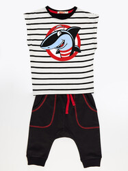 Sailor Shark Boy T-shirt&Capri Set - Thumbnail