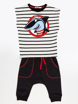 Sailor Shark Boy T-shirt&Capri Set - 3