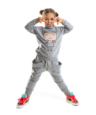 Sally Grey Girl Tracksuit - 1