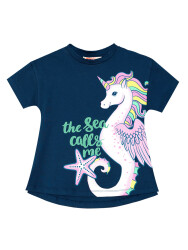 Sea Horse Unicorn Girl Leggings T-shirt Set - 5