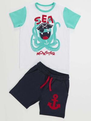 Sea Monster Boy T-shirt&Shorts Set - 3