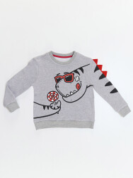 Şekerci Dinozor Erkek Çocuk Gri Sweatshirt - 3