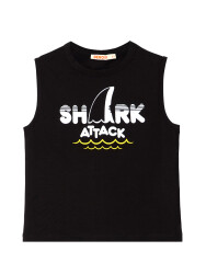 Shark Attack Erkek Çocuk T-shirt Kapri Şort Takım - 5