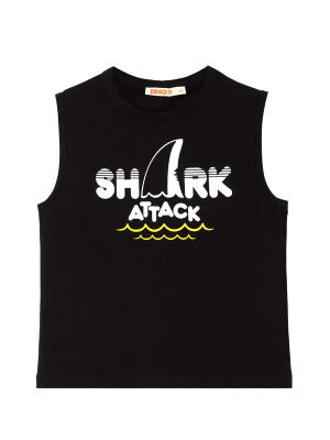 Shark Attack Erkek Çocuk T-shirt Kapri Şort Takım - 5