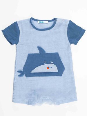 Shark Baby Boy Gauze Romper - 3