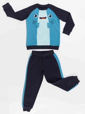 Shark Boy Navy Blue Tracksuit - 3