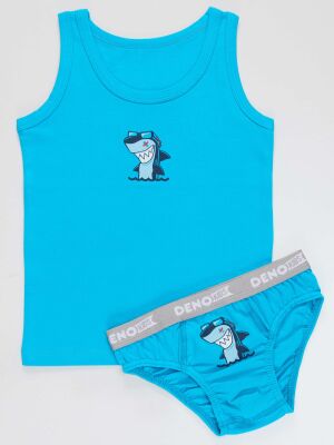 Shark Boys Blue Vest&Brief Pack - 1