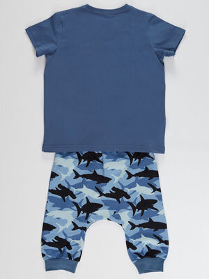 Shark Camo Boy Capri T-shirt Set