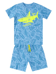 Shark Erkek Çocuk T-shirt Şort Takım - Thumbnail