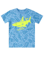Shark Erkek Çocuk T-shirt Şort Takım - Thumbnail