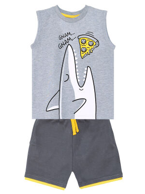 Shark Grey Boy T-shirt&Shorts Set - 3