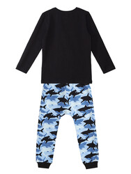 Shark Party Erkek Çocuk T-shirt Pantolon Takım - Thumbnail