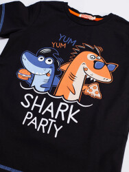 Shark Party Erkek Çocuk T-shirt Şort Takım - 5