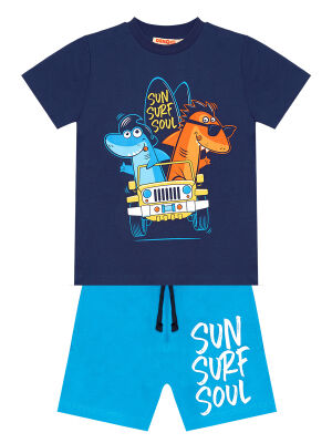 Shark Surf Erkek Çocuk Yazlık T-shirt Şort Takım - 3