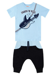 Shark'n Roll Boy T-shirt&Capri Pants Set - Thumbnail
