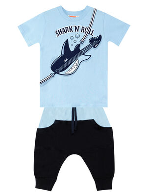Shark'n Roll Boy T-shirt&Capri Pants Set