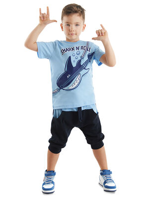 Shark'n Roll Erkek Çocuk T-shirt Kapri Şort Takım