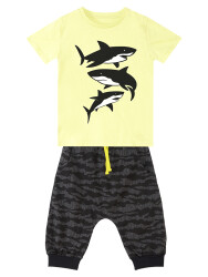 Sharks Boy T-shirt&Capri Pants Set - 3