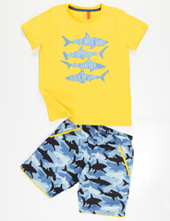 Sharks Erkek Çocuk T-shirt Şort Takım - Thumbnail