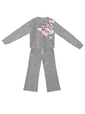 Shinny Hearts Girl Grey Tracksuit - 3