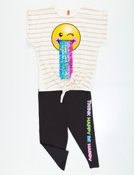 Shiny Emoji Top&Legging Set - 3