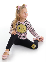 Shiny Leopard Girl T-shirt&Leggings Set - 1