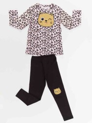 Shiny Leopard Girl T-shirt&Leggings Set - 3