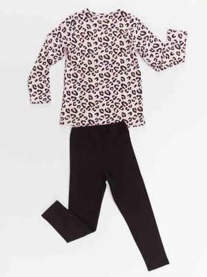 Shiny Leopard Girl T-shirt&Leggings Set - 4