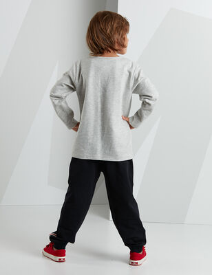 Shoes White/Navy Boy Pants Set - 2