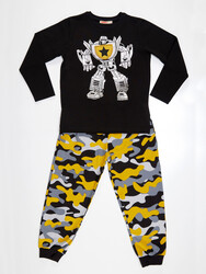 Silver Robot Boy T-shirt&Pants Set - Thumbnail