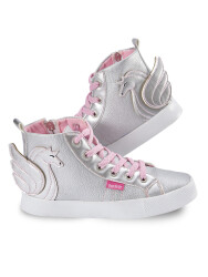 Silver Unicorn Girl High Top Sneakers - 1